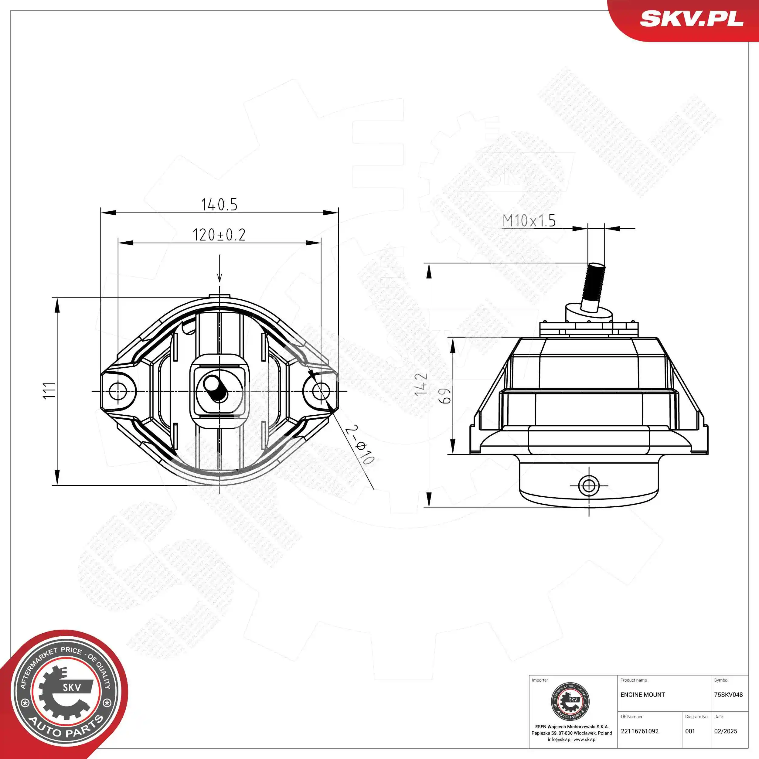 Mounting, engine